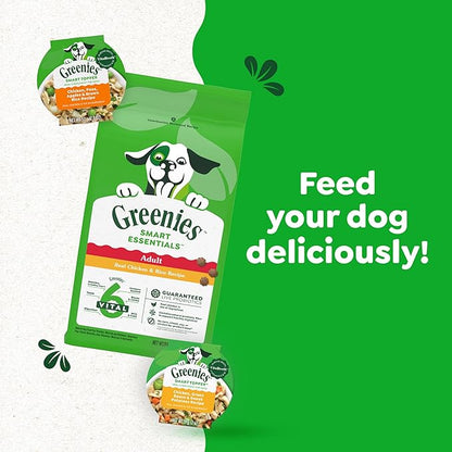 Greenies Smart Topper High Protein Wet Mix-in for Dogs, Chicken, Peas, Apples & Brown Rice Recipe in Vitabroth Broth - Bone Broth + Vitamins E & B1, 10 Count