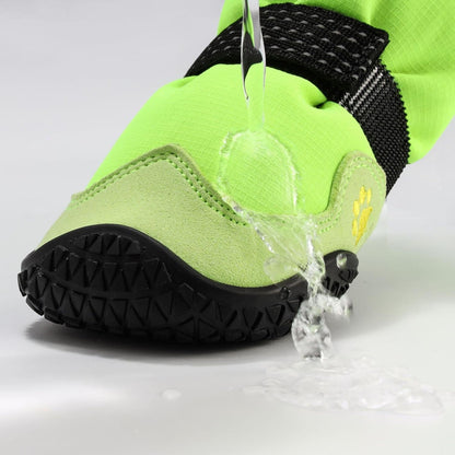 Dog Shoes for Hot Pavement Anti-Slip Dog Boots & Paw Protectors for Winter Snowy Day Summer Dog Snow Boots Waterproof Dog Shoes for Small to Large Dogs with Reflective Straps for Hiking 4Pcs