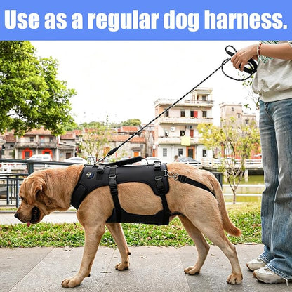COODEO Dog Lift Harness for Large Dogs, Full Body Support Mobility Aid for Senior Dogs, Adjustable Help for Weak Hind Legs, Arthritis, Stairs & Cars(Black,M)