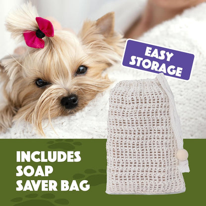 Doggy Do Good Sensitive Shampoo Bar Itchy Skin Relief, Oatmeal & Honey Dog Soap for Allergies and Itching, All Natural Dog Shampoo, Hypoallergenic, Equals 30 oz Shampoo
