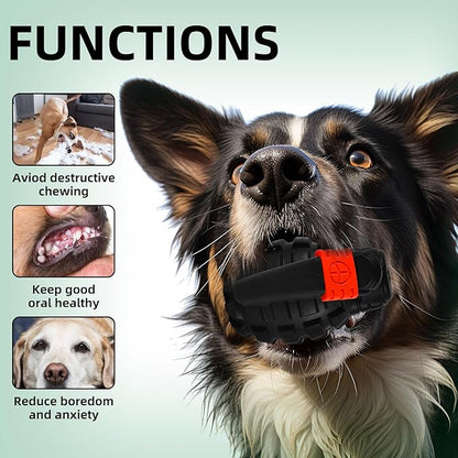 Indestructible Dog Chew Toys for Aggressive Chewers - Durable, Heavy Duty Toys for Large Dogs (Black)