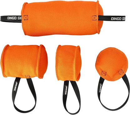Dingo Gear Dog Tug Toy for Strong Dog, Bite Training, IGP, Fun, French Linen Candy, 12x5,5" Orange Berta S00098