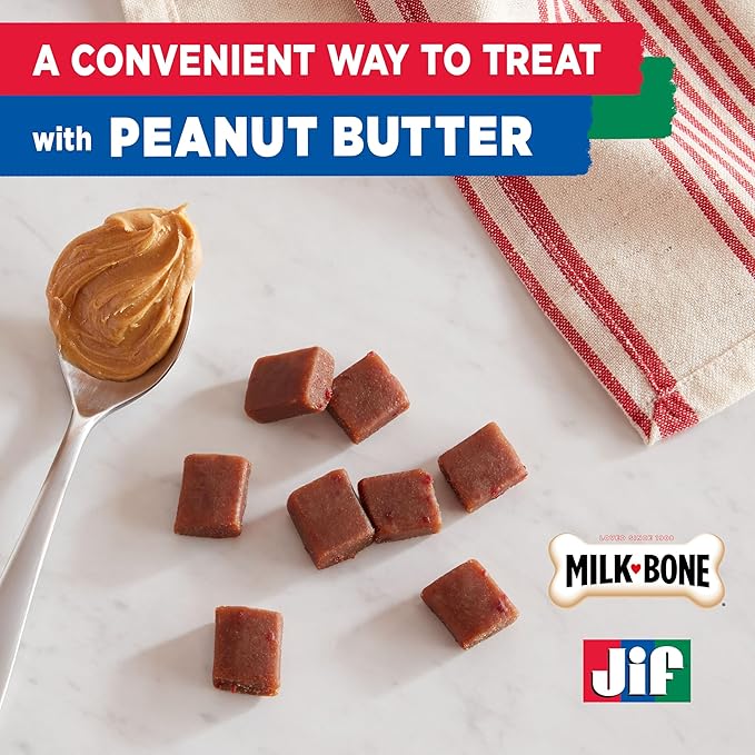 Milk-Bone Peanut Buttery Bites Soft Dog Treats with Real Peanut Butter & Bacon, 11.8 Ounce Bag