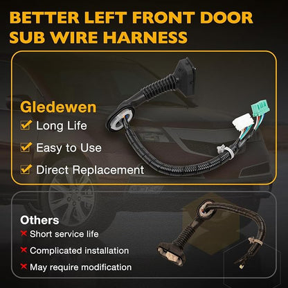 32757-STX-A01 Left Driver Side Front Door Sub-Wire Harness | Compatible with Acura MDX Base 2010-2013 3.7L V6 Replace# 32757STXA01