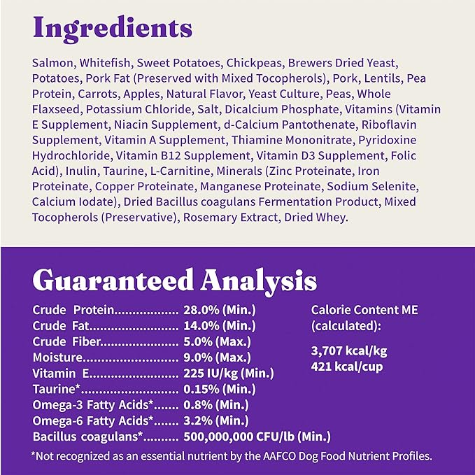 Halo Holistic Small Breed Dog Food, Wild Caught Salmon & Whitefish Recipe, Grain Free Dry Dog Food, for Healthy Weight Support, 3.5 lb Bag
