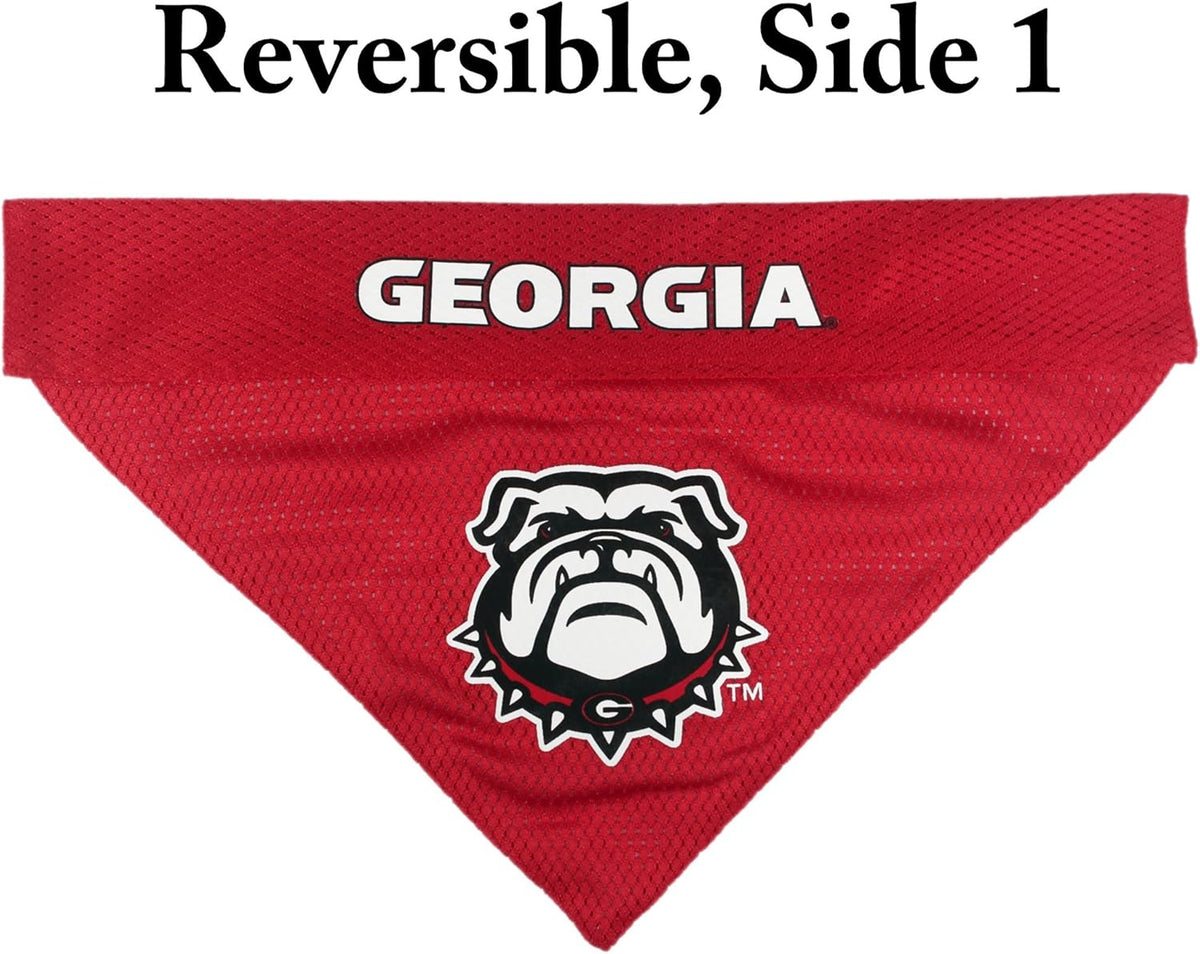 Pets First Collegiate Pet Accessories, Reversible Bandana, Georgia Bulldogs, Small/Medium