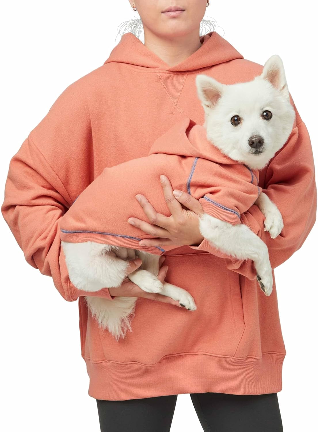 Blueberry Pet Essentials Dog Hoodie – 26 inch, Cotton‑Blend Sweatshirt with Hood, Coral, Machine‑Washable Small‑Dog Jersey