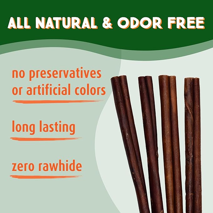 Ultra Chewy Collagen Sticks 9-12 inches (25 Pack) – Long Lasting Odor-Free, All-Natural Dog Chews – Rawhide & Bully Stick Alternative