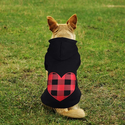 Dog Hoodie Sweater Sweater for Dogs Pet Clothes Black Buffalo Plaid Warm and Soft Breathable Cozy(XXL)
