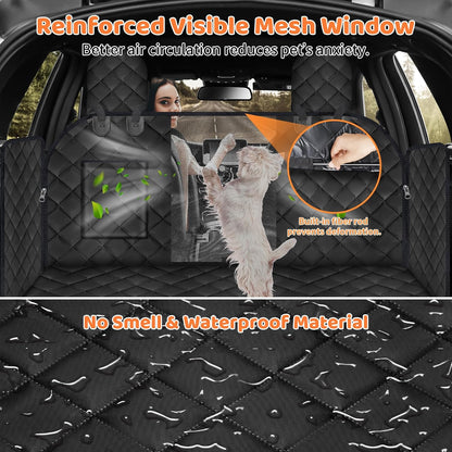URPOWER Dog Back Seat Extender for Tesla Model Y, Hard Bottom Dog Car Seat Cover Holds 400 lbs, Waterproof Dogs Hammock for Car Pet Backseat & Door Protector Dogs Car Bed for Model Y 2025-2020