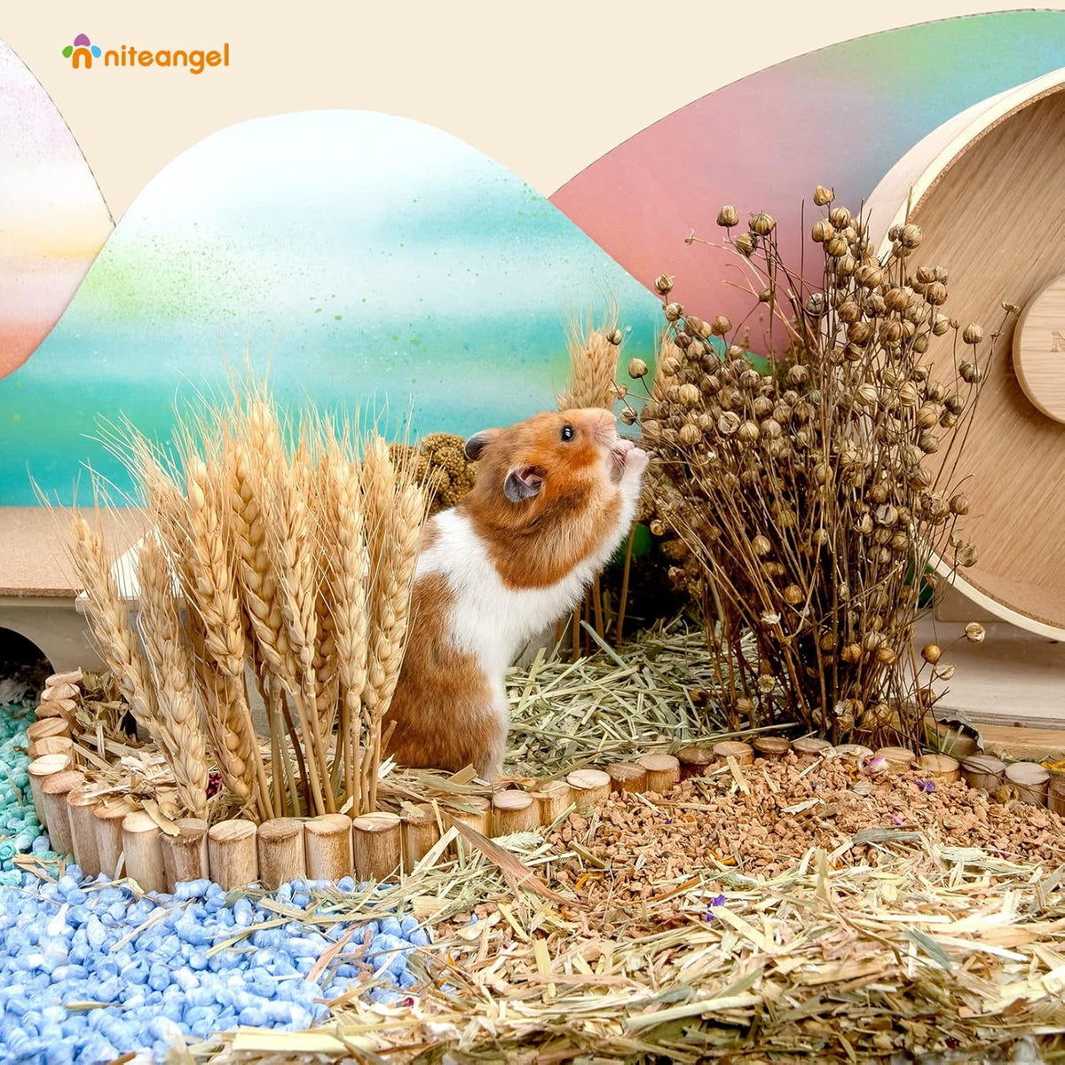 Niteangel Natural & Soft Hamster Bedding Mate Small Animal Habitat Decor for Syrian Dwarf Hamsters Gerbils Mice Degus Bunny or Other Small-Sized Pet