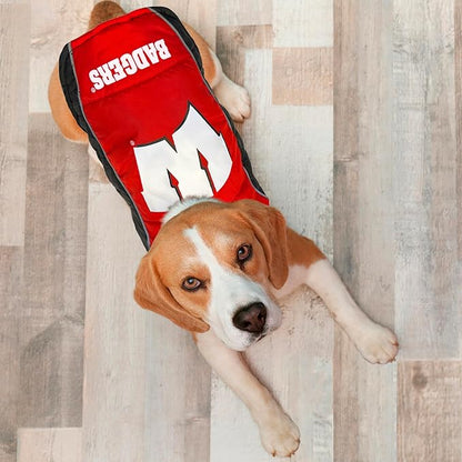 Pets First Collegiate Wisconsin Badgers Puffer Vest for Dogs & Cats. Size Small. Warm, Cozy, and Waterproof Dog Coat, for Small and Large Dogs/Cats.