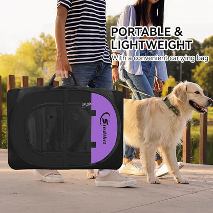 Siedihit Large Dog Playpen, Puppy Pet Playpen Indoor, Dogs Tent Crates Cage | Indoor/Outdoor, Portable Pop Up Dog Kennel Playpen with Carrying Case for Dogs/Cats/Rabbits, Purple