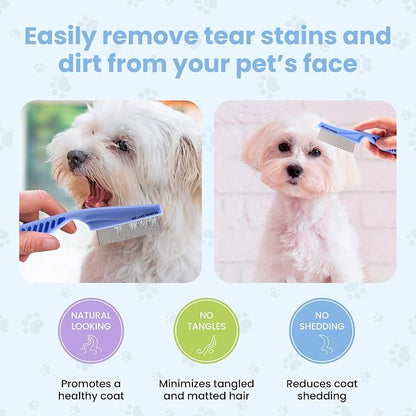 We Love Doodles Large Dog Face Grooming Comb & Large Slicker Brush Bundle
