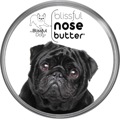 The Blissful Dog Black Pug Nose Butter for Dry, Cracked Skin, Lick-Safe Dog Nose Balm with Moisturizing Shea Butter, Almond, Olive, and Essential Oils, Pet Supplies, Uncented, 8 oz.
