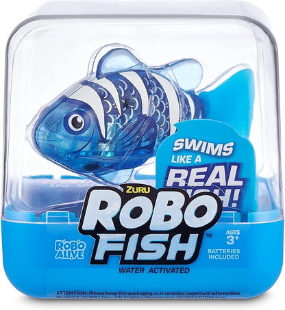 Robo Alive Robo Fish Series 2 (Red + Blue 2 Pack) by ZURU Robotic Swimming Fish Water Activated, Changes Color, Comes with Batteries, Amazon Exclusive - Red + Blue (2 Pack),Multi,7165G