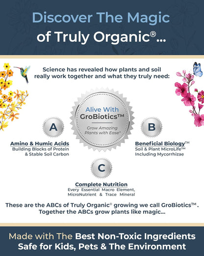 Organic Plant Magic - Truly Organic™ Fast-Acting Water Soluble Plant Food - All-Purpose Fertilizer Concentrate for Flower, Vegetable, Herb, Fruit Tree, Garden & Indoor Houseplants [One 1/2 lb Bag]