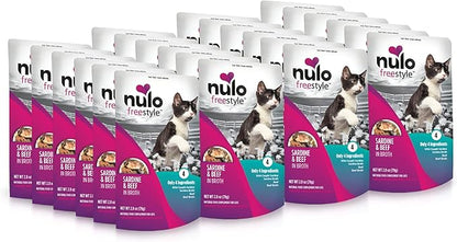 Nulo Freestyle Cat & Kitten Wet Cat Food Pouch, Premium All Natural Grain-Free Soft Cat Food Topper with Amino Acids for Heart Health and High Animal-Based Protein
