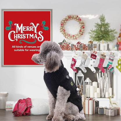 PETCARE Christmas Dog Sweaters Black Snowman Ugly Snow Xmas Puppy Costume Pet Holiday New Year Fall Winter Dog Clothes for Small Medium Large Dogs Cats Pullover Cat Sweaters Outfits