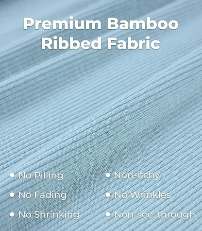 NACHILA Pajamas for Women-Viscose from Bamboo, Ribbed Racerback Tank Top Sexy Split Shorts Pajama Sets Cooling Sleep Cami Pjs