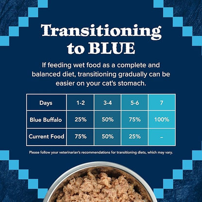 Blue Buffalo Wilderness Natural High-Protein Grain-Free Wet Food for Adult Cats, Salmon Paté, 3-oz. Cans, 24 Count