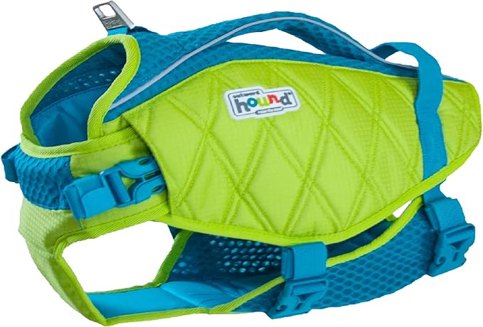 Outward Hound Standley Sport Dog Life Jacket, High-Performance Ripstop Dog Life Vest for Swimming, Boating, and Water Safety, Medium, Green
