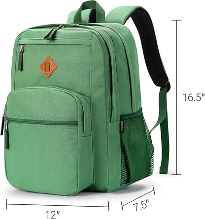 ZORFIN 26L Backpack for College, and Travel: Water Resistant Bookbag - Lemon Green