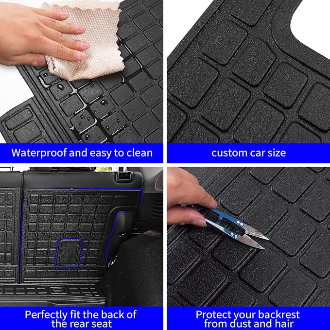 Rongtaod Cargo Mat Compatible with 2017-2022 Honda CRV Trunk Mat Cargo Liner Trunk Liner TPE All Weather Seat Back Cover Protector 2021 CR-V Accessories (Trunk Mats+Backrest Mats)