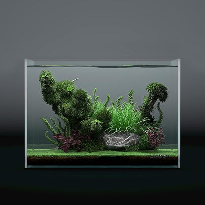 LANDEN 36N 5 Gallon Rimless Low Iron Aquarium Tank, 14.2" W × 8.7" D × 10.2" H (36cm x 22cm x 26cm) 5mm Thickness with Black Nano Foam Leveling mat Included
