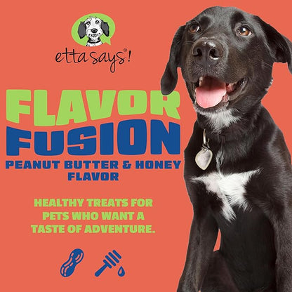 etta says! Flavor Fusion - All Natural Rawhide Free Chews for Dogs 2oz chew - Peanut Butter and Honey - Made in The USA (12 Count Pack of 1)