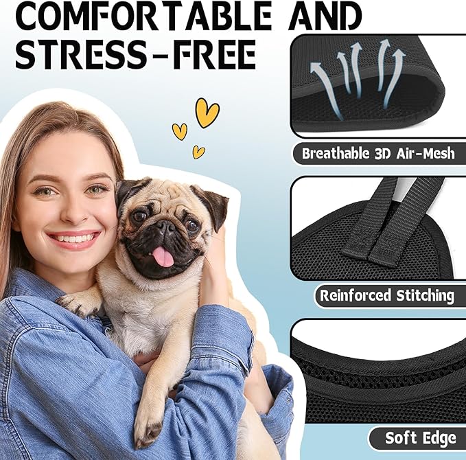 Supet Dog Grooming Hammock Harness for Dogs Cats, Relaxation Pet Nail Clipper Hammock, Restraint Dog & Small Animal Leashes Sling for Groomingk for Nail Trimming (Black, 2XS)