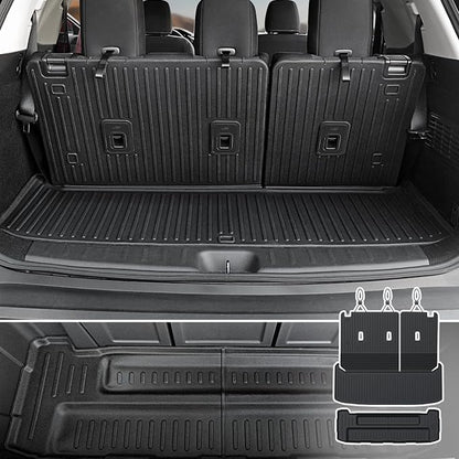 Cargo Mat with Backrest Mats and Sub-Trunk Mat for 2022-2025 2026 Nissan Pathfinder 7/8 Seats Accessories, All-Weather Cargo Liner Car Mat(for Nissan Pathfinder | 2022-2026)