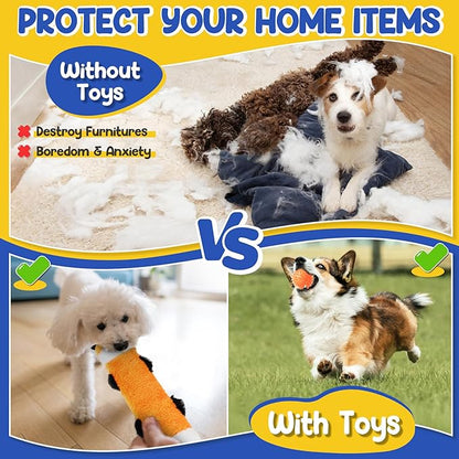 Puppy Toys for Teething, 9 Pack Interactive Dog Toys for Small Dogs, Puppy Chew Toys for Boredom with Rope Toys, Treat Ball and Cute Squeaky Toys