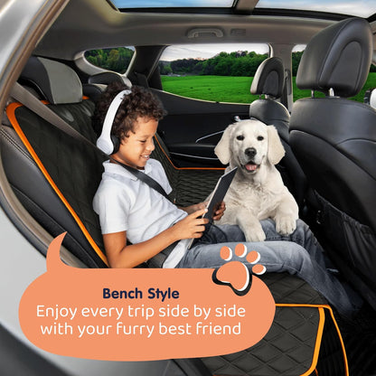 XL Dog Car Seat Cover for Back Seat, Waterproof Hammock for Car, SUV & Truck, Non-Slip Backseat Cover for Dogs, Heavy-Duty Dog Hammock Style Seat Protector Pets, Easy to Install & Clean