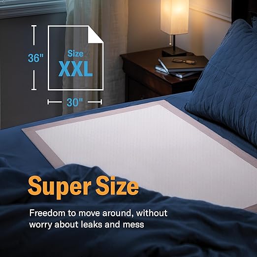 Curera Chucks® Premium Disposable Underpads - 30x36 [100-Pack] Bed Pads | Ultra Absorbent Chux Incontinence Disposable Adult with Adhesive Tape, Leak-Proof Pee Pads Pet Training XX-Large Bulk Pack