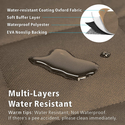 F-color SUV Cargo Liner for Dogs, Water Resistant Pet Cargo Cover Dog Seat Cover Mat for SUVs Sedans Vans with Bumper Flap Protector, Non-Slip, Large Size Universal Fit, Brown