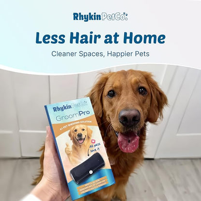GroomPro Dog Deshedding Brush | Pet Hair Remover for All Coat Types | Dog Home Grooming Undercoat Tool - Reduce Pet Hair on Furniture, Clothing, and Floors