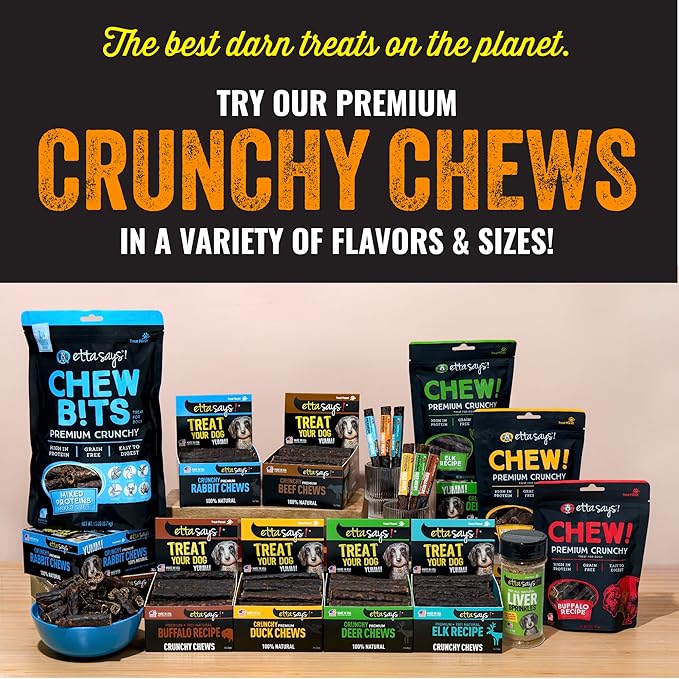 etta says! Premium Crunchy 7" Turkey Chews - Grain-Free Dog Treats, Good for Teeth, Easy to Digest - Made in The USA (20 Count Pack of 1)
