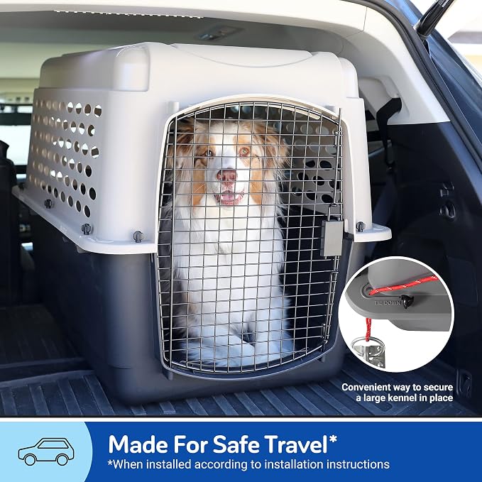 Petmate Vari Dog Kennel - Portable Dog Carriers & Crates for Large Dogs, Airline-Friendly, Durable Plastic, Pet Carrier For Home and Travel, 36 Inches, Taupe and Black