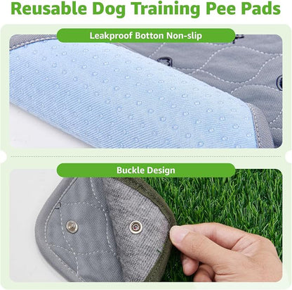 Grass Pad with Tray 24.5x39, Dog Litter Box for Patio Balcony Apartment | Floral，Grass Mat with Pad, Artificial Turf Grass, Puppy Indoor Outddor Potty Training, Washable Reusable, Leakproof, Pee On