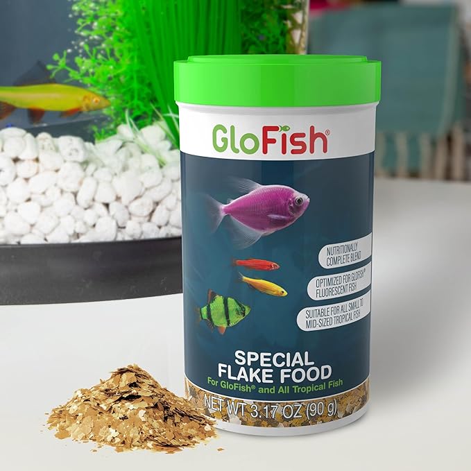GloFish Special Flake Food for Fish, 3.17 Ounces, Treat GloFish and Small to Mid-Sized Tropical Freshwater Fish to a Nutritionally Complete Blend