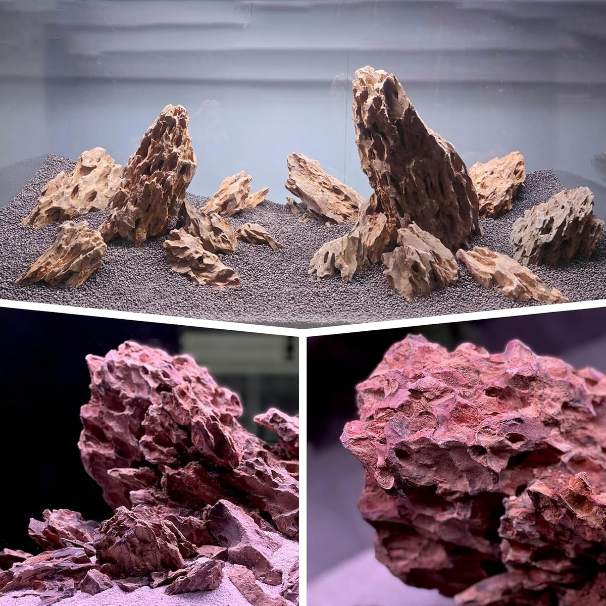 5LB Aquarium Rocks Dragon Stone for Aquariums Landscaping Model Fish Tanks Terrariums Vivariums Model Decoration-2 to 4 Inches