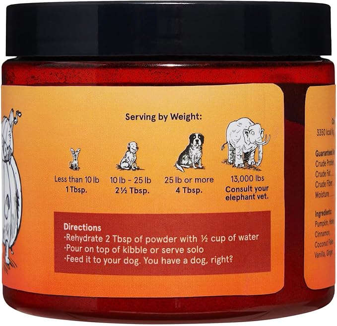 Barkbox Pumpkin Spice Digestive Food Topper Broth Powder, All Life Stages, Large & Small Breeds - 6.1oz
