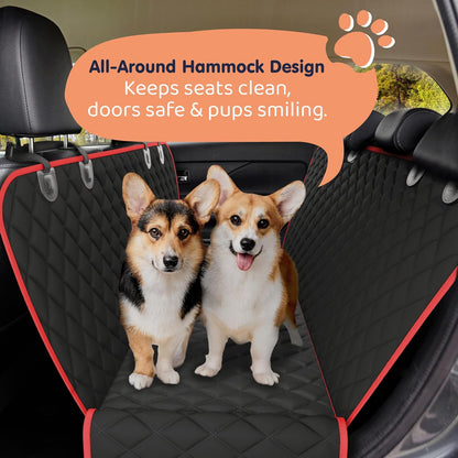 XL Dog Car Seat Cover for Back Seat, Waterproof Hammock for Car, SUV & Truck, Non-Slip Backseat Cover for Dogs, Heavy-Duty Dog Hammock Style Seat Protector Pets, Easy to Install & Clean