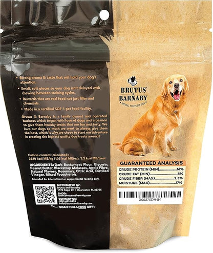 BRUTUS & BARNABY Training Treats for Dogs - Peanut Butter & Apple - All-Natural Healthy Low Calorie Vegan Treat - Great to Use for Rewards in Training Your Puppy Or Dog