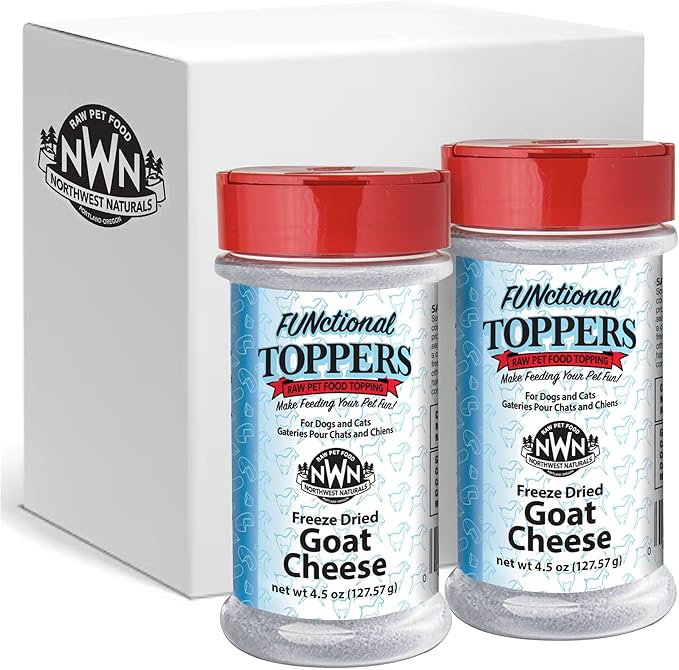 Northwest Naturals Freeze-Dried Goat Cheese Functional Topper - for Dogs & Cats - Healthy, 1 Ingredient, Human Grade Ingredients, All Natural, Proudly Made in USA, 4.5 Oz (Pack of 2)