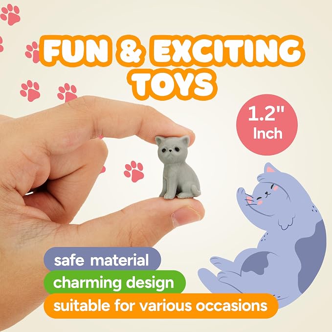Bulk Toys - Tiny Dogs and Cats for Kids - Small Animals in Bulk - 100 Pcs Little Pet Toys - Tiny Plastic Toys Prizes - Easter Gifts