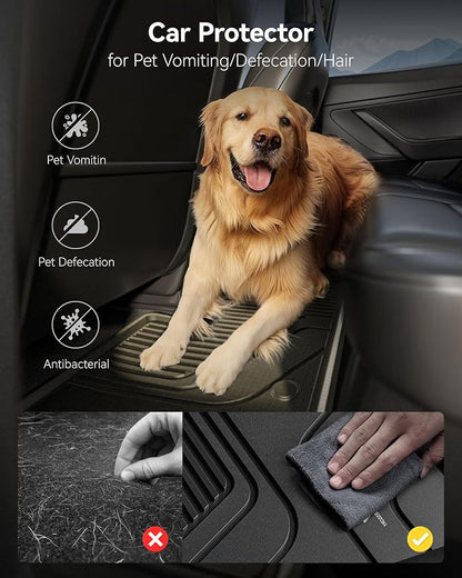 3W Floor Mats & Cargo Liner Fit Toyota Sienna Platinum with Refrigerator 2024-2026, TPE Custom Fit Floor Liner and Trunk Mat for Sienna 7 Seat (w/o Spare tire)
