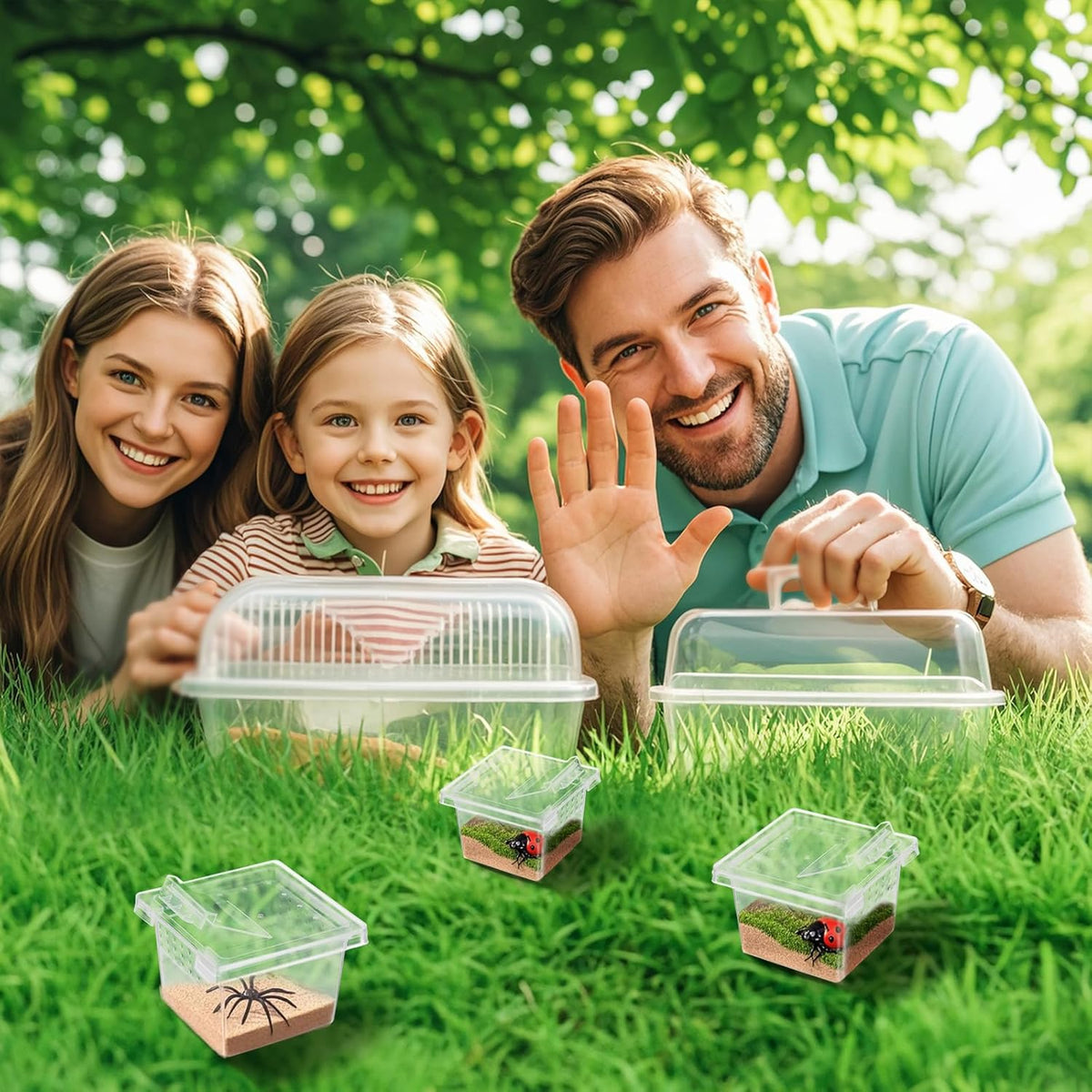 10Pcs Plastic Critter Keeper,Transparent Cricket Keeper for Reptiles,Mini Reptile Feeding Box Kids Bug Catching Kit Suitable for Crickets Scorpions Frogs Centipedes Lizards PP Breeding Box
