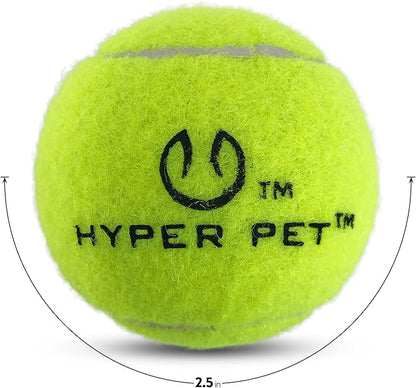Hyper Pet Tennis Balls for Dogs (Safe Dog Ball, Tennis Balls for Exercise & Training) Interactive Toys work with Hyper Pet K9 Kannon K2 Dog Ball Launcher - 4 Pack 2.5" Green